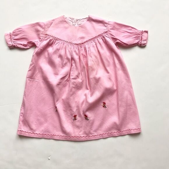 Vintage Smocked chicken corduroy long dress 6-12m - Picture 1 of 6